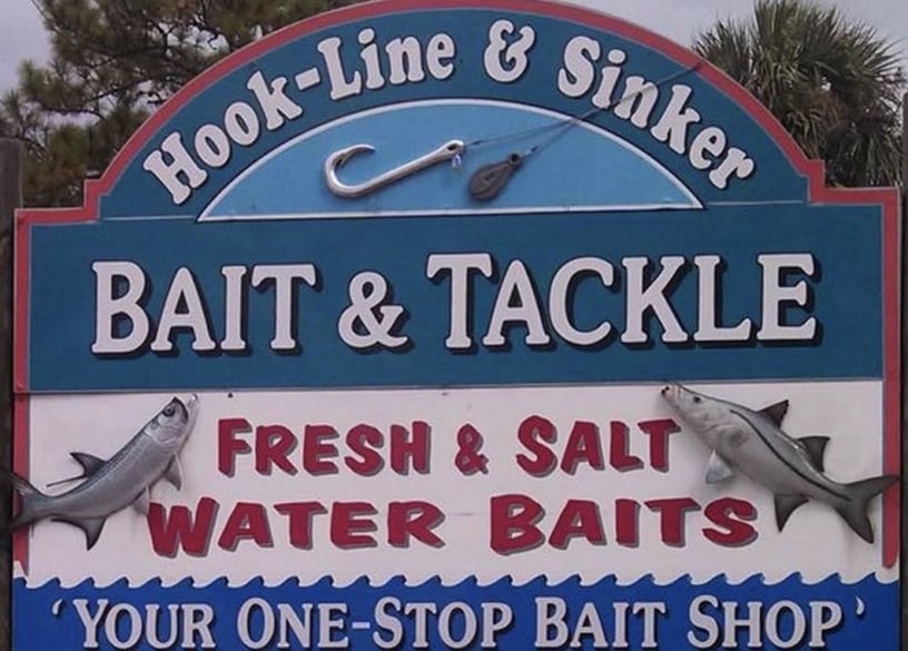 Hook Line & Sinker Store Front Sign and logo